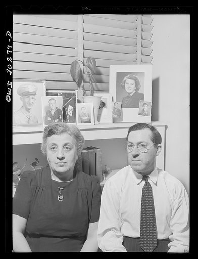 New York, New York. Andrew and Rose Carrendeno, Italian-Americans who have three sons in the armed forces
