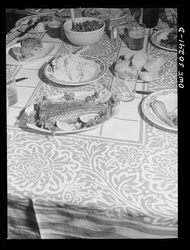 New York, New York. The mackeral caught off the Gloucester coast ends up on the table of Mrs. Rose Carrendeno for Friday's supper