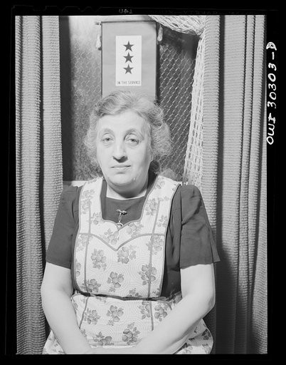 Untitled photo, possibly related to: New York, New York. Mrs. Rose Carrendeno, Italian-American mother of six. Three sons are in the armed forces