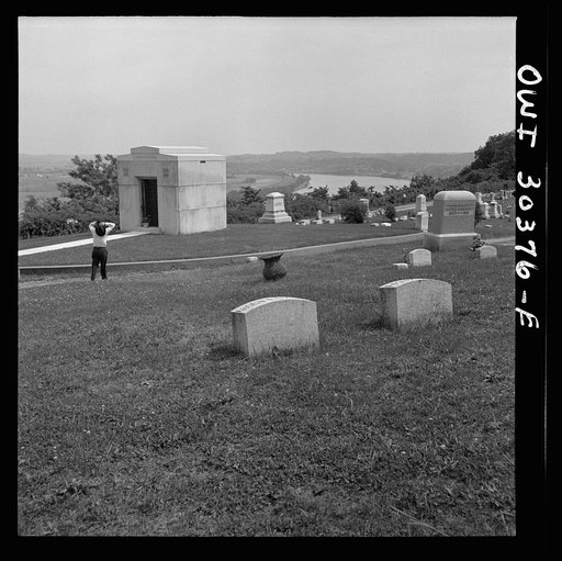 Cemetery on a hill overlooking Ohio River near Gallipolis