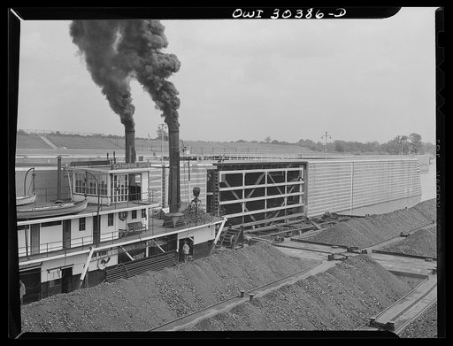 Coal barges entering Gallipolis locks