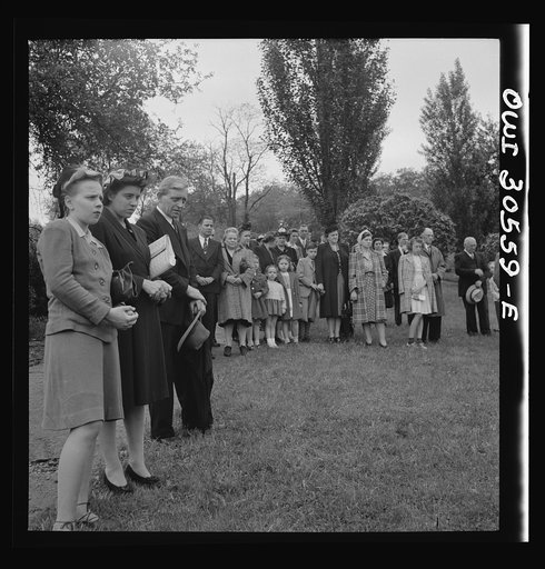 Untitled photo, possibly related to: Pittsburgh, Pennsylvania. Lithuanian-Americans attending Memorial Day mass in the Lithuanian cemetery