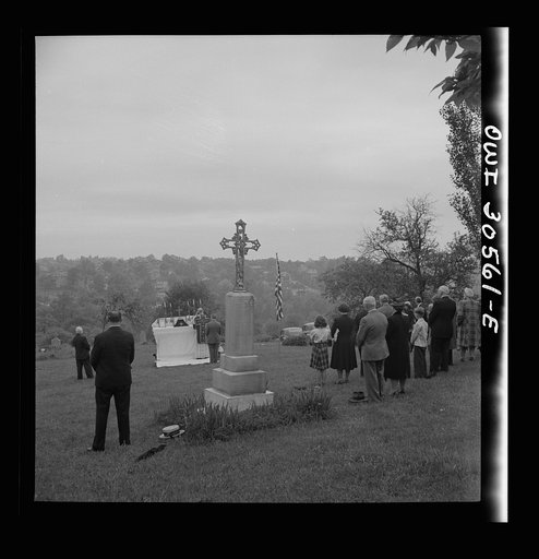 Untitled photo, possibly related to: Pittsburgh, Pennsylvania. Lithuanian-Americans attending Memorial Day mass in the Lithuanian cemetery