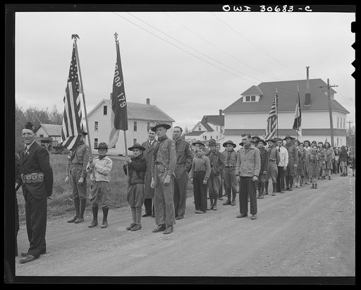 Ashland, Aroostook County, Maine. Only young men who participated in the ceremonies marched in the Memorial Day parade; there were almost none in the audience