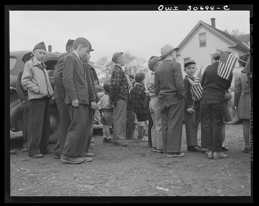 Ashland, Aroostook County, Maine. There were only boys and girls, women and old men at the Memorial day ceremonies. The parade marched through nearly deserted streets