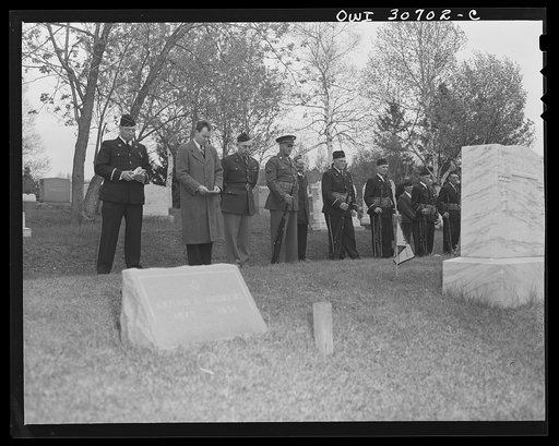 Ashland, Aroostook County, Maine. The Congregational minister offering prayer for the war dead at the Memorial Day ceremonies