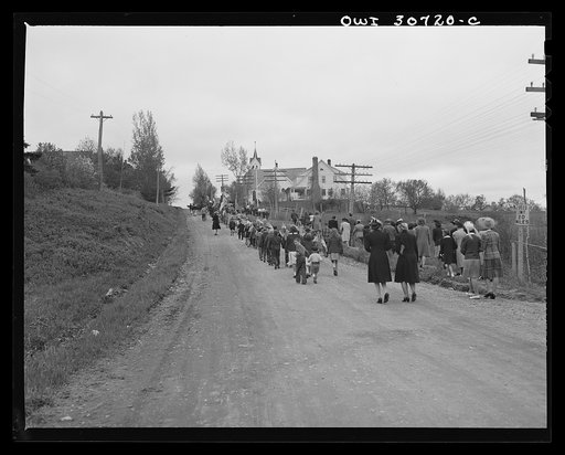 Ashland, Aroostook County, Maine. Marching from the cemetery at the conclusion of the Memorial Day ceremonies