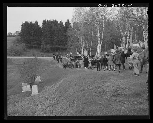 Ashland, Aroostook County, Maine. Marching from the cemetery at the conclusion of the Memorial Day ceremonies