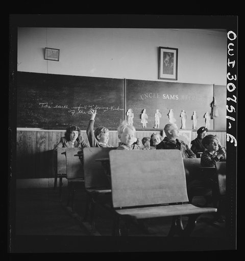 Buffalo Hill, Aroostook County, Maine. Congregational choir services held in one-room schoolhouse in isolated rural community