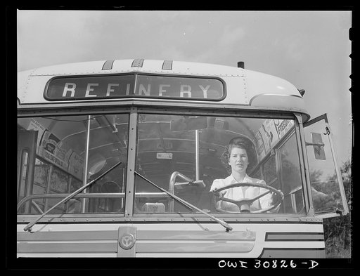 Beaumont, Texas. Miss Helen McCabe, a bus driver
