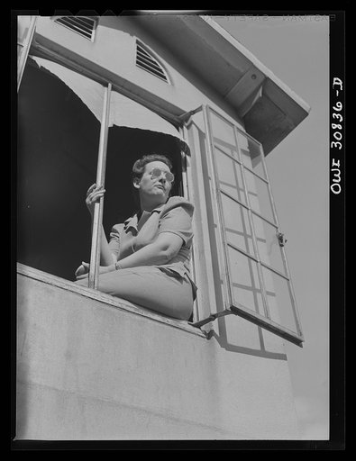 Untitled photo, possibly related to: Beaumont, Texas. Lady who operated block signals for a railroad crossing