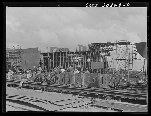 Beaumont, Texas. Construction on the working ways at the Pennsylvania shipyards