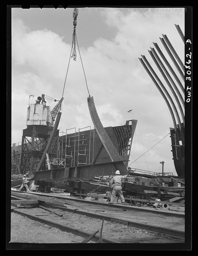Beaumont, Texas. Hulls of cargo vessels under construction at the Pennsylvania shipyards