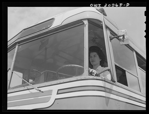 Untitled photo, possibly related to: Beaumont, Texas. Miss Helen McCabe, a bus driver