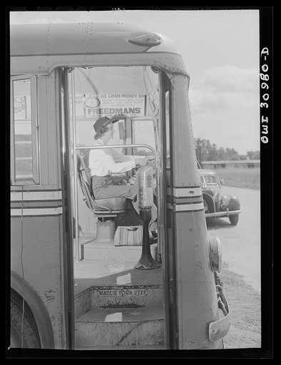 Untitled photo, possibly related to: Beaumont, Texas. Miss Helen McCabe, a bus driver