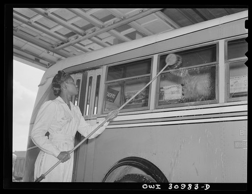 Beaumont, Texas. Women employed at the city transit company to clean busses