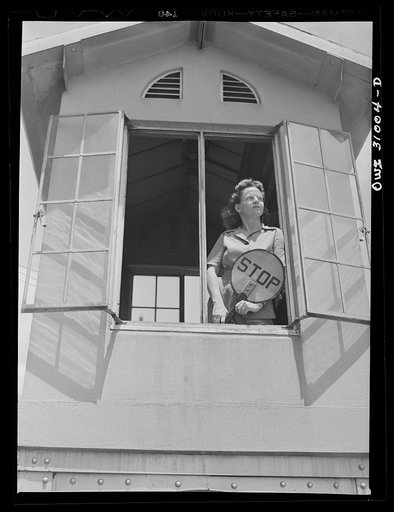 Beaumont, Texas. Lady who operated block signals for a railroad crossing