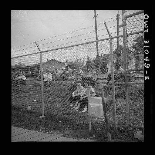 Untitled photo, possibly related to: Beaumont, Texas. Shipyard workers waiting to go into work at the Pennsylvania shipyards