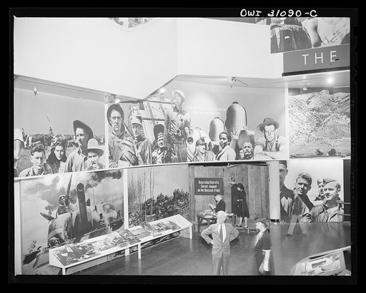 New York, New York. American-Soviet war exhibition, designed by the OWI (Office of War Information) and installed in the Museum of Science and Industry