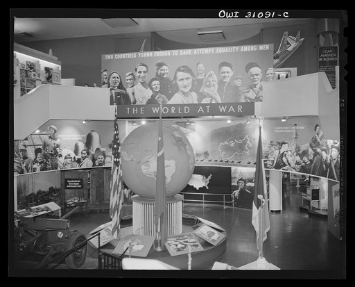New York, New York. American-Soviet war exhibition, designed by the OWI (Office of War Information) and installed in the Museum of Science and Industry