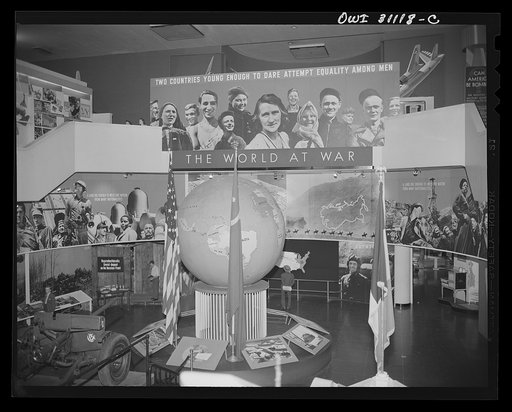 New York, New York. American-Soviet war exhibitions, designed by the OWI (Office of War Information) and installed in the Museum of Science and Industry