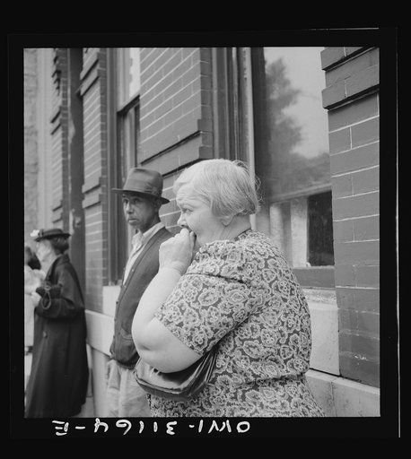 Baltimore, Maryland. Funeral of a merchant seaman. Mourning neighbors and friends