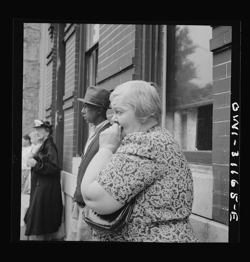 Baltimore, Maryland. Funeral of a merchant seaman. Mourning neighbors and friends