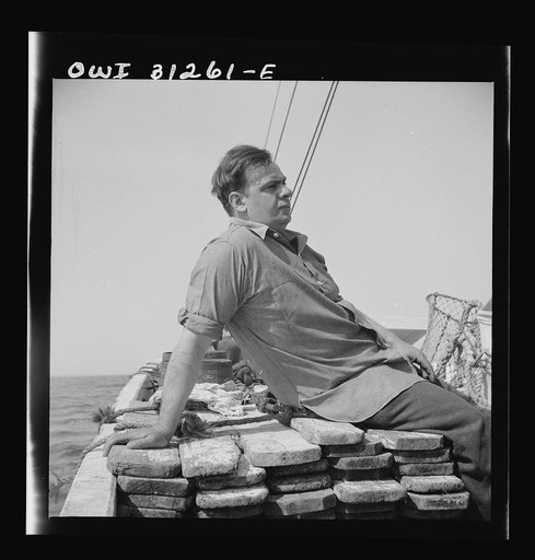 On board the fishing boat Alden out of Gloucester, Massachusetts. Dominic Tello, Italian fisherman