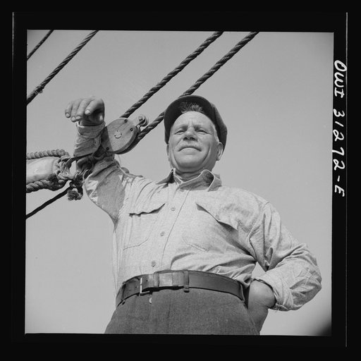 On board the fishing boat Alden out of Gloucester, Massachusetts. Antonio Milietello, the oldest fisherman aboard