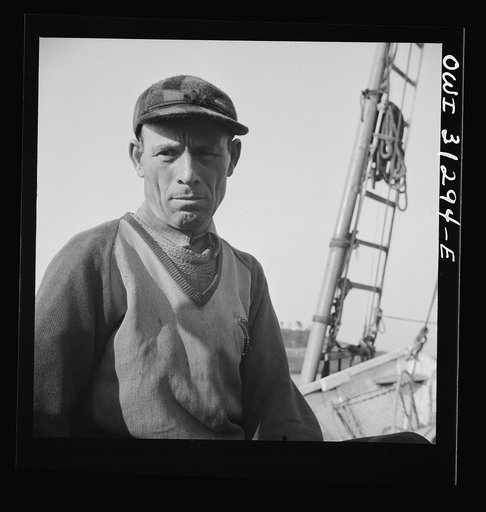 On board the fishing boat Alden out of Gloucester, Massachusetts. Antonio Tiano, Italian fisherman