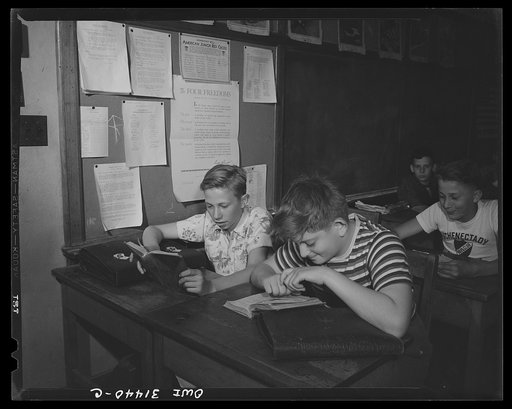 Schnectady, New York. Social studies at the Onieda School. Note President Roosevelt's four freedoms on the board
