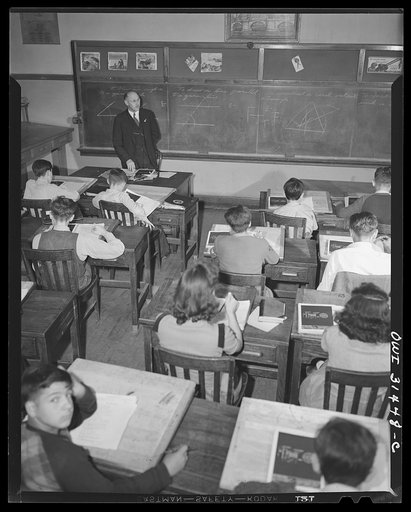 Schenectady, New York. A section of a blueprint reading class at the Onieda School