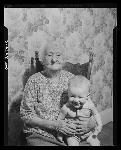 Gloucester, Massachusetts. Mrs. Mary Machado, ninety-seven, and her great-granddaughter Dorothy
