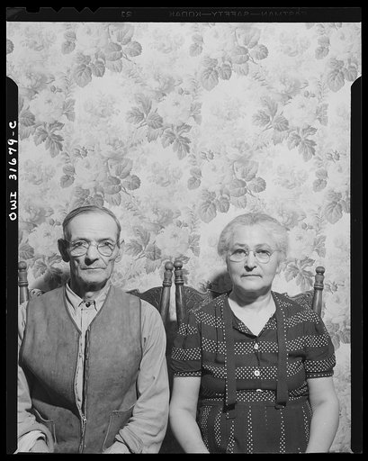 Gloucester, Massachusetts. Mr. and Mrs. Joseph Lopez. They have two boys in the armed forces, six children altogether. He is a fish skinner in the Gorton-Pew fishery