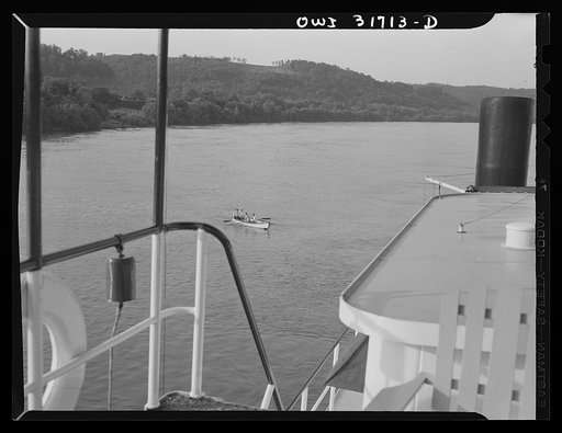 Bringing the pilot aboard the towboat Ernest T. Weir on the way down the Ohio River to Cincinnati
