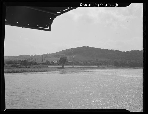 A view of the river banks from the towboat Ernest T. Weir on the way to Cincinnati down the Ohio River