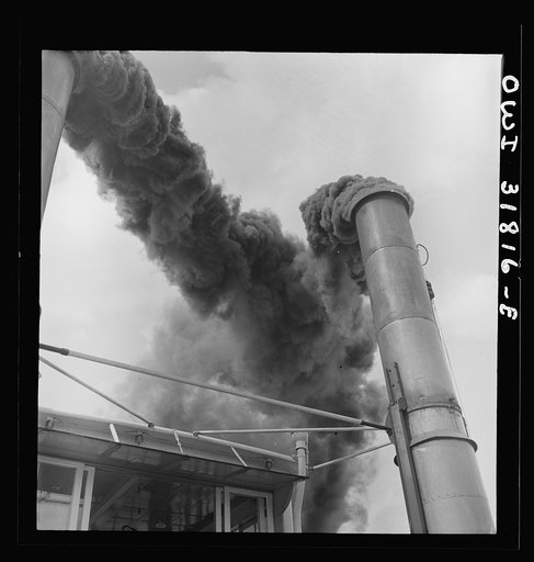 The stack of the towboat Charles T. Campbell on the river Ohio