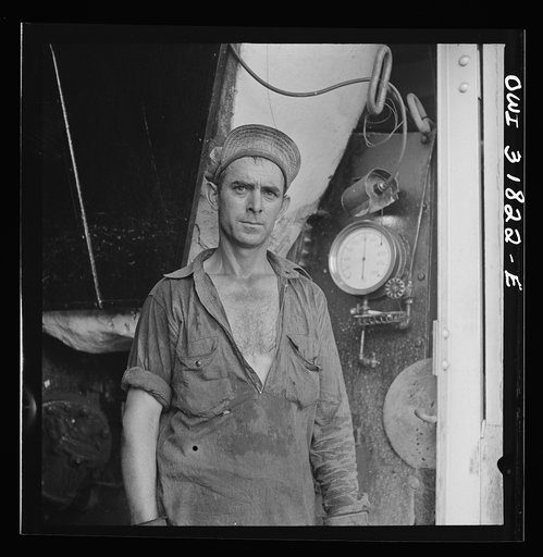 The fireman on the towboat Charles T. Campbell on the Ohio River