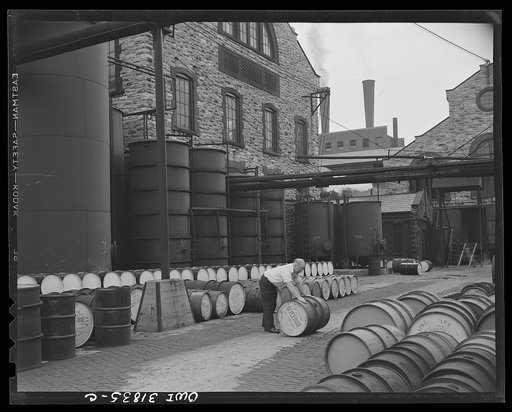 Untitled photo, possibly related to: Proctor [i.e. Procter] and Gamble Distributing Company, Cincinnati, Ohio. Drums of glycerine ready for shipment