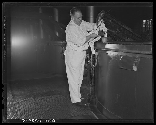 Proctor [i.e. Procter] and Gamble Distributing Company, Cincinnati, Ohio. Samples of soap being taken from the soap kettle