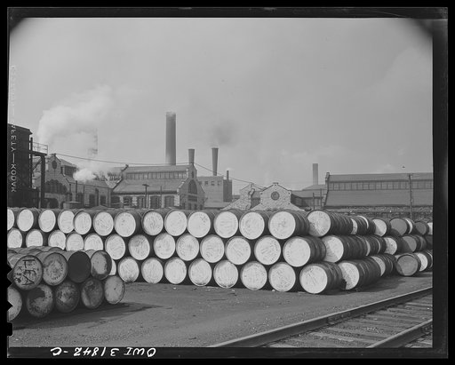 Untitled photo, possibly related to: Proctor [i.e. Procter] and Gamble Distributing Company, Cincinnati, Ohio. Drums of glycerine ready for shipment