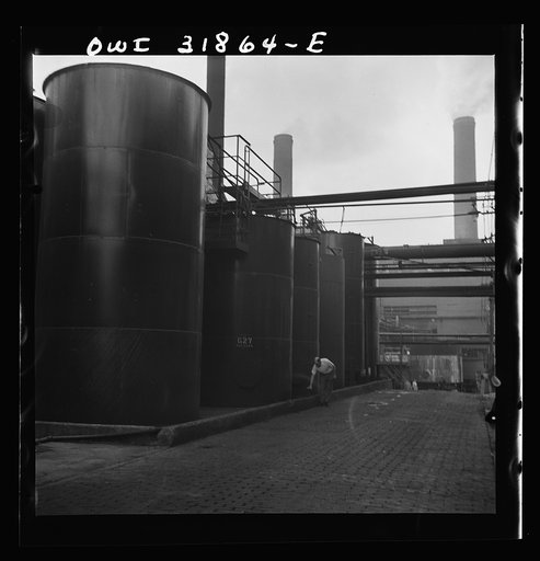 Untitled photo, possibly related to: Proctor [i.e. Procter] and Gamble Distributing Company, Cincinnati, Ohio. Drums of glycerine ready for shipment