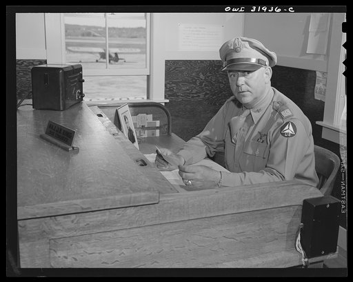 Bar Harbor, Maine. Civil Air Patrol base headquarters of coastal patrol no. 20. Major James B. King, base commander