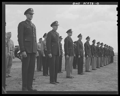 Bar Harbor, Maine. Civil Air Patrol base headquarters of coastal patrol no. 20. Personnel of the 20th submarine patrol at inspection