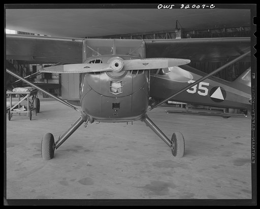Bar Harbor, Maine. Civil Air Patrol base headquarters of coastal patrol no. 20. One of the light, single engine planes used on patrol duty