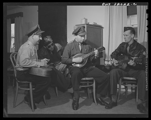 Bar Harbor, Maine. Civil Air Patrol base headquarters of coastal patrol no. 20. Music and ping-pong are the favorite diversions of flyers on stand by