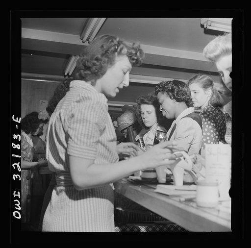 Washington, D.C. A crowded shoe store on the last day on which war ration shoe coupon seventeen may be used