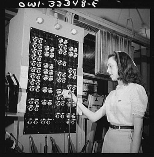 Untitled photo, possibly related to: Washington, D.C. Miss Kathryne Lister, a switching clerk at the Western Union telegraph office