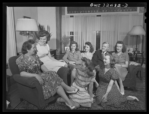 Oswego, New York. Mayor Scanlon, a Democratic mayor in a Republican community, with his wife and six daughters