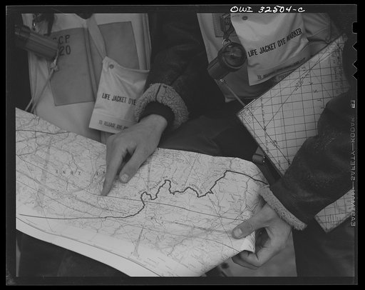 Untitled photo, possibly related to: Bar Harbor, Maine. Civil Air Patrol base headquarters of coastal patrol no. 20. Flyers in winter flying togs